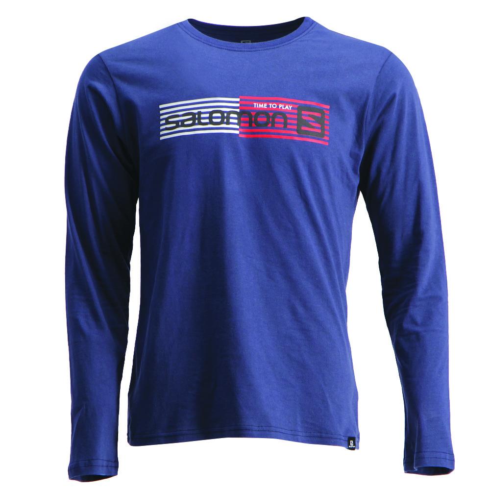 T-Shirts Salomon Enfant Bleu - Salomon JOEY LS B - France (5028-BPMJU)